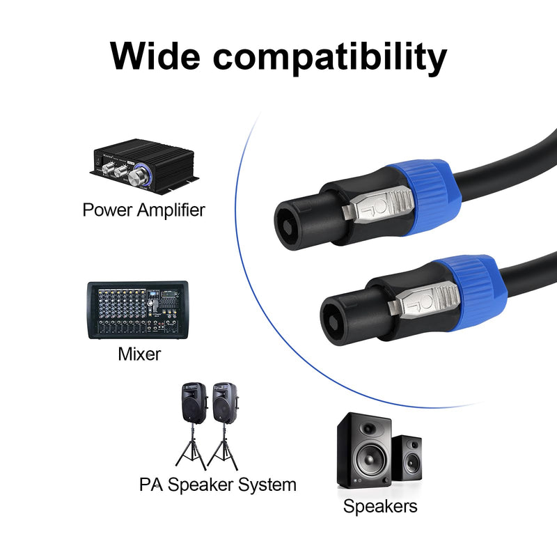 EBXYA 3 Feet Speakon Speaker Cable 12 Gauge(AWG) - Premium Speakon to Speakon Audio Cable Cord with NL4FX (NL4FC) Connector - 4 Conductor 3 Feet /1 Meter