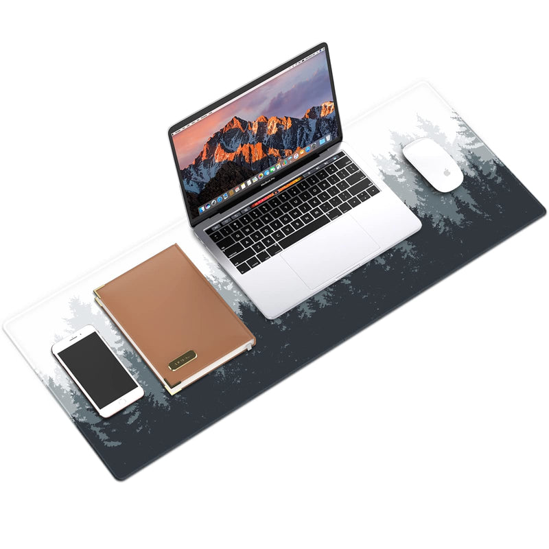 Galdas Gaming Mouse Pad Forest Background Pattern XXL XL Large Mouse Pad Mat Long Extended Mousepad Desk Pad Non-Slip Rubber Mice Pads Stitched Edges Thin Pad (31.5x11.8x0.12 Inch)-Tree Tree
