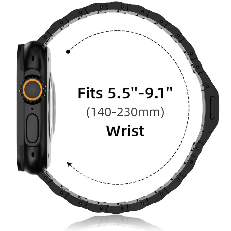 Ultra 2 Titanium Watch Band (Plus) Fits Apple Watch ULTRA (49mm).Same Compatible Apple Watch 10(Titanium 46mm) Comfortable grip Replacement Wristbands for Apple iWatch titanium strap Black