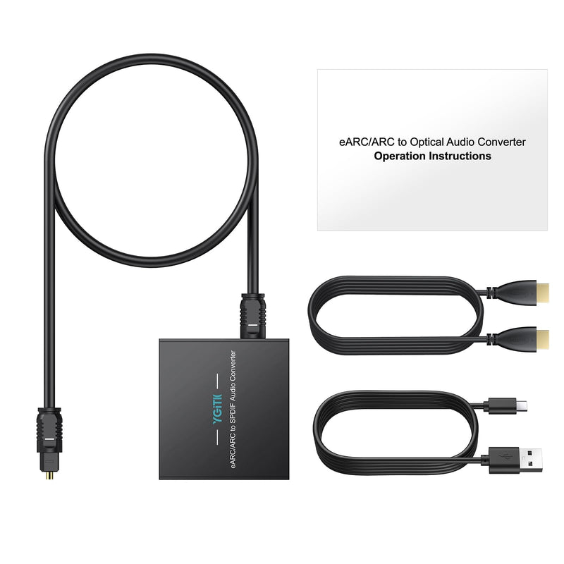 eARC Audio Extractor, HDMI ARC to Optical Adapter, 24Bit/192kHz | Converts TV eARC/ARC HDMI audio to optical output for soundbars, wireless TV headphones and home theater systems