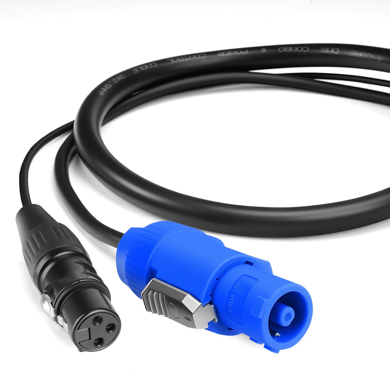 SMALL-EYE 3 Pin DMX & Power Con Combo Link Cable 10 ft – 14AWG Power Control DMX Male to Female Cord for Lighting Fixtures 10 Feet