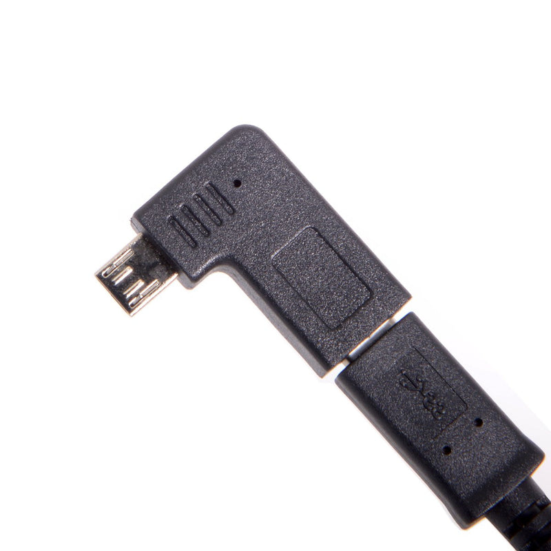 Cablecc USB-C Type-C Female to Micro USB 2.0 5Pin Male Data Adapter 90 Degree Left & Right Angled Type (Left Angled)