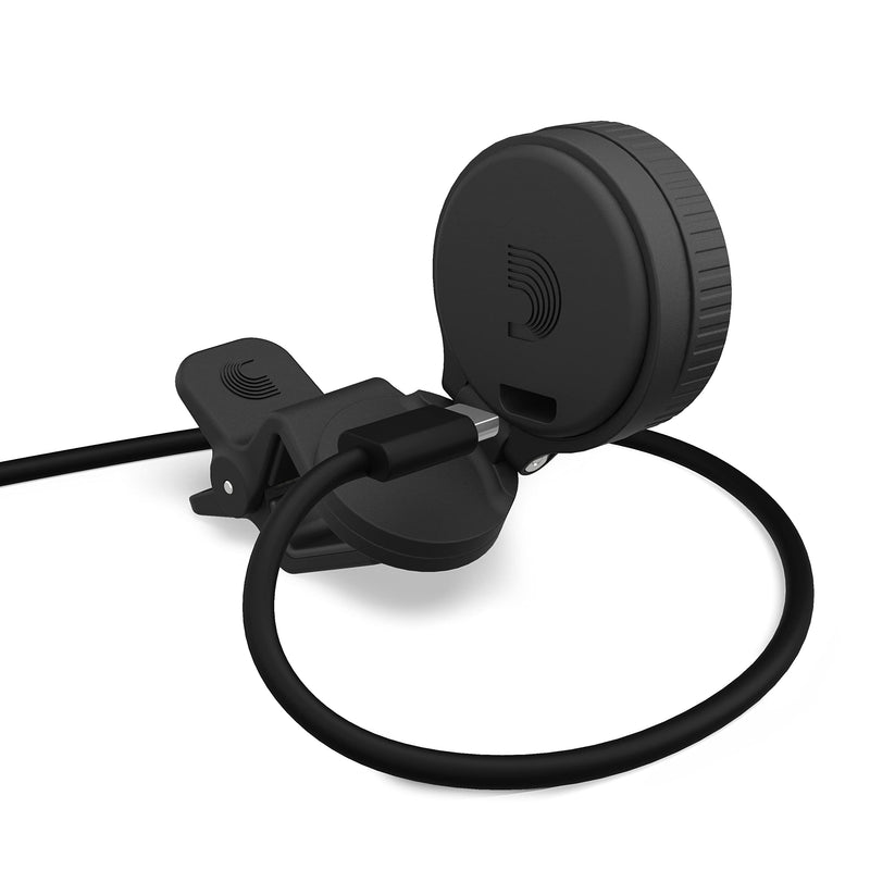 D'Addario Nexxus 360 Rechargeable Guitar Tuner - Clip On Guitar Tuner - Acoustic Guitar Tuner - Electric Guitar Tuner - 24 Hours of Tuning Time per Charge - Rotates 360-degrees