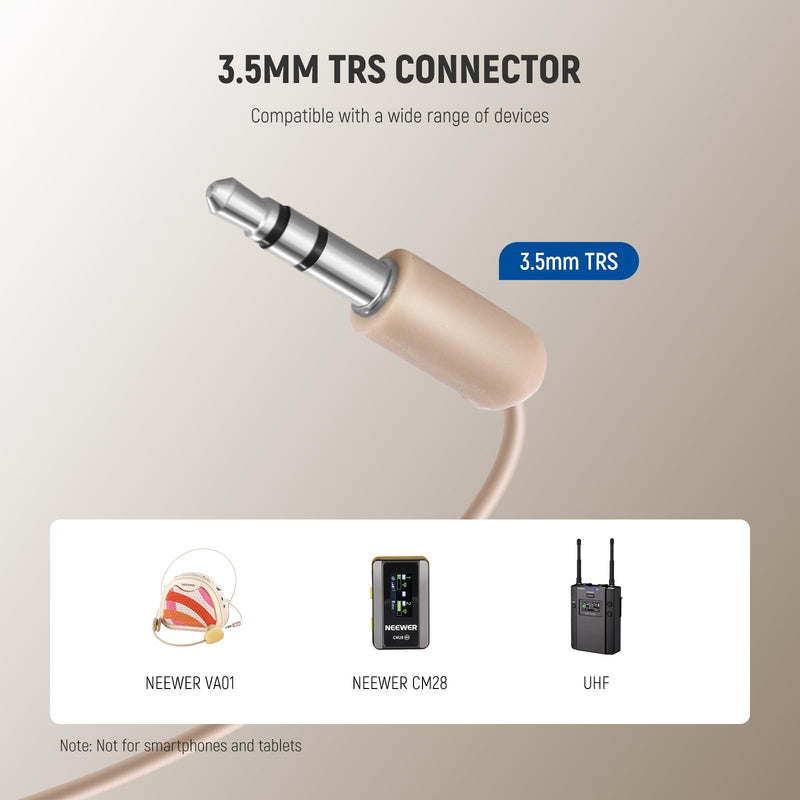NEEWER Microphone Headset, Mono Track for Wired Voice Amplifier, Standard 3.5mm TRS Connector Jack Head Mic Plug for Teachers, Fitness Coaches, Tourism Guides, Public Speakers, LM9