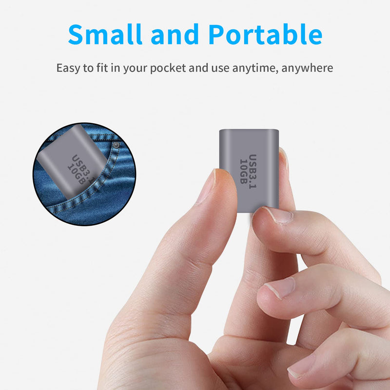 [AUSTRALIA] - Poyiccot USB A to USB C Adapter, 2Pack USB C Female to USB Female Adapter, 10Gbps USB A Female to USB C Female Adapter Bi-Directional (USB 3.1 Type C Gen2) Compatible for iPhone, MacBook Pro, Laptop USB A to USB C Extender-2pack 