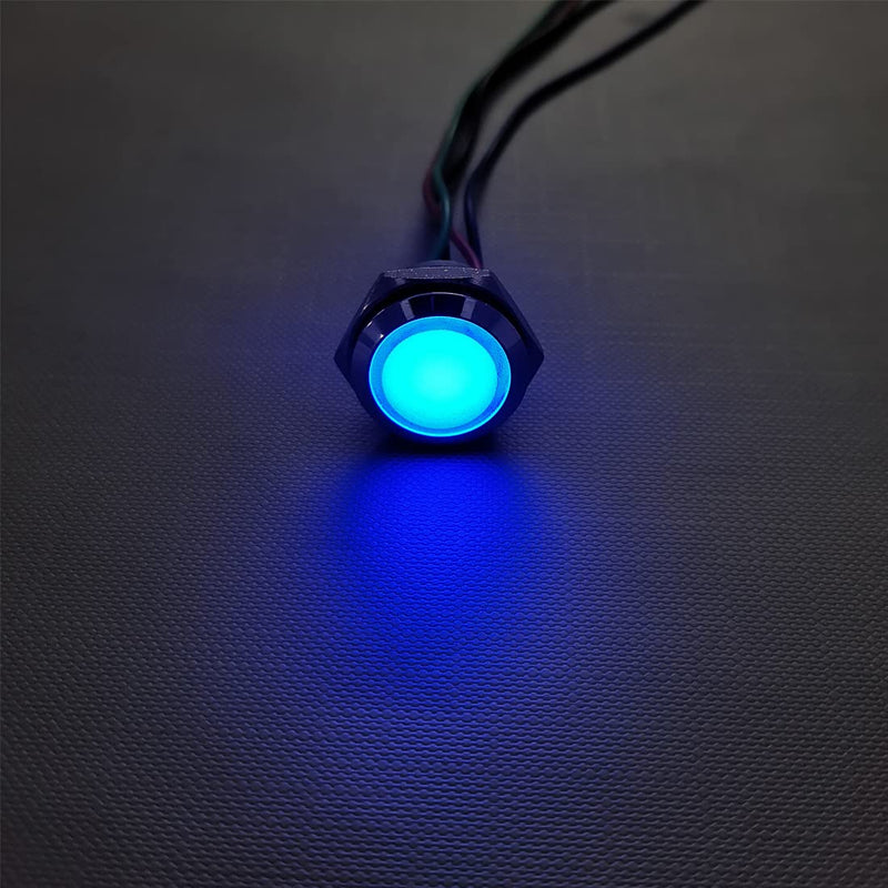 GUUZI 4pcs 12V-24V RGB Triple (Red Green Blue) Metal LED Indicator Light 19 mm Waterproof Signal Lamp with Cable Red/Green/Blue-19 Mm