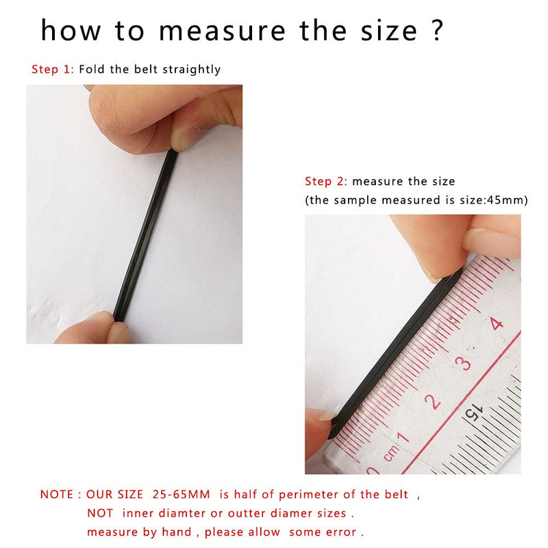 Mixed Square Cassette Tape Belt Machine Recorder Rubber Belt 25/30/35/38/40/45/50/55/60/65MM （1/2 Perimeter） CD DVD Assorted Common Belt Repair Rebuild for Repair Maintenance - Black (Packs of 30)