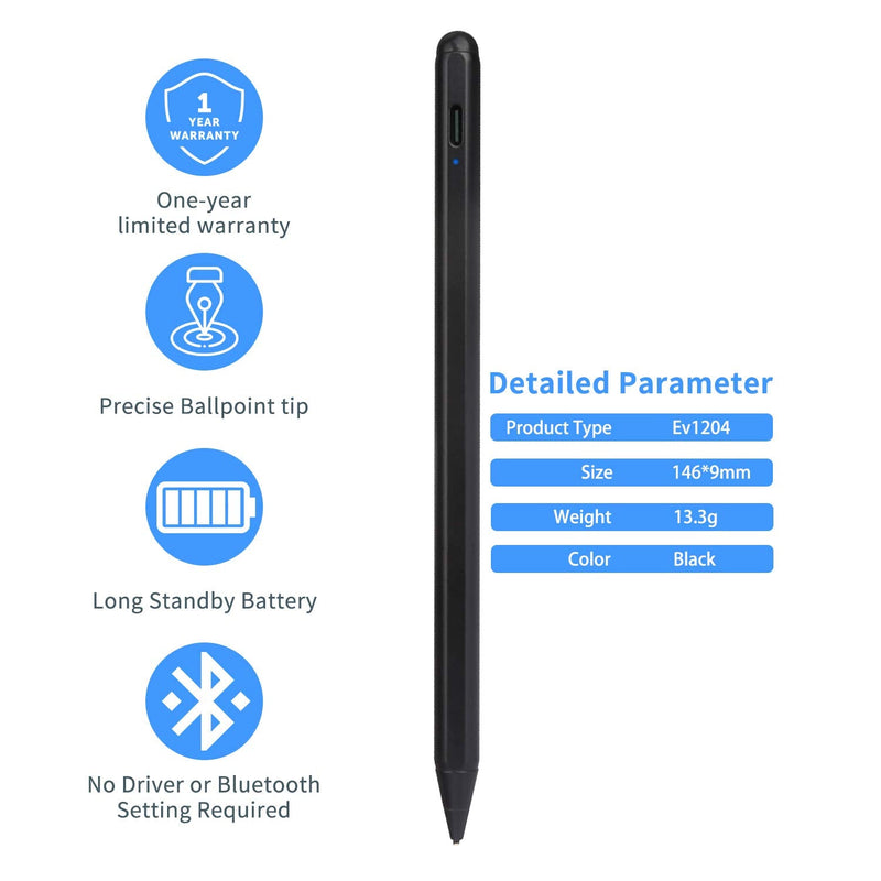 Stylus Pen for HP Pavilion X360 Pencil, Evach Capacitive High Sensitivity Digital Pens with 1.5mm Ultra Fine Tip Stylus Pencil for HP Pavilion X360 Pen, Black