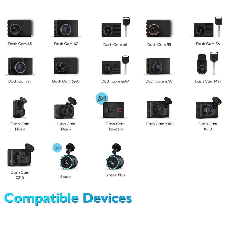[AUSTRALIA] - Universal Suction Cup Mount， Compatible with Garmin Dash Cam 65w,66w,67w,Mini 3,X210,X310,Tandem,Speak+Mini 2 （010-12530-25） 