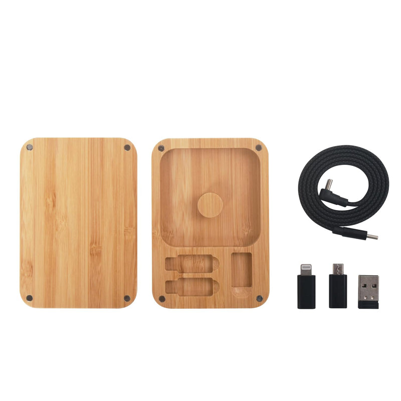 Multi USB Charger Adapter Charging Cable,Type C to USB OTG Converter,USB C to iOS,Portable Box for(Bamboo)