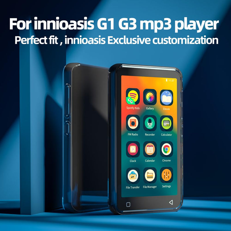 innioasis G1 G3 Mp3 Player Case, Clear Case for Mp3 Player Anti-Scratch Shock Absorption 4.0 inch Case Crystal Clear