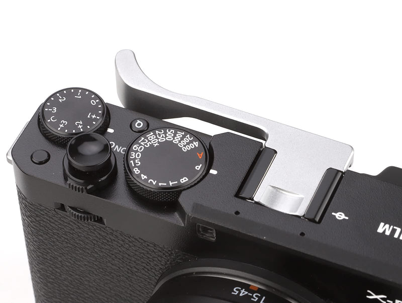 [AUSTRALIA] - Haoge THB-X4S Hand Grip Metal Hot Shoe Thumb Up Rest for Fujifilm Fuji X-E4 Camera Silver 