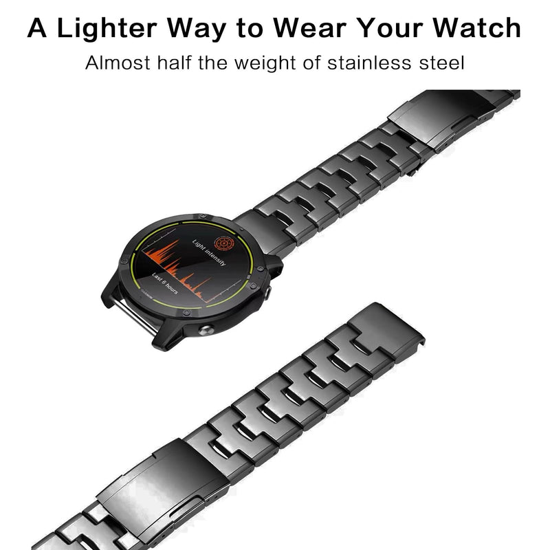 26mm Titanium Metal Quick Release WatchBand Compatible for Fenix 8 51mm/Enduro 3 51mm/Fenix 6X Pro/7X Pro/5X Plus,22mm Band for Fenix 8 47mm/E 47mm/Fenix 6 Pro/7/5 Plus/EPIX 2/Forerunner 965 26mm