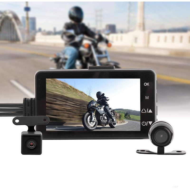 Motorcycle Driving Recorder Waterproof Dual Lens Video HD 1080p Dash Cam Front and Rear Motorbike Camera