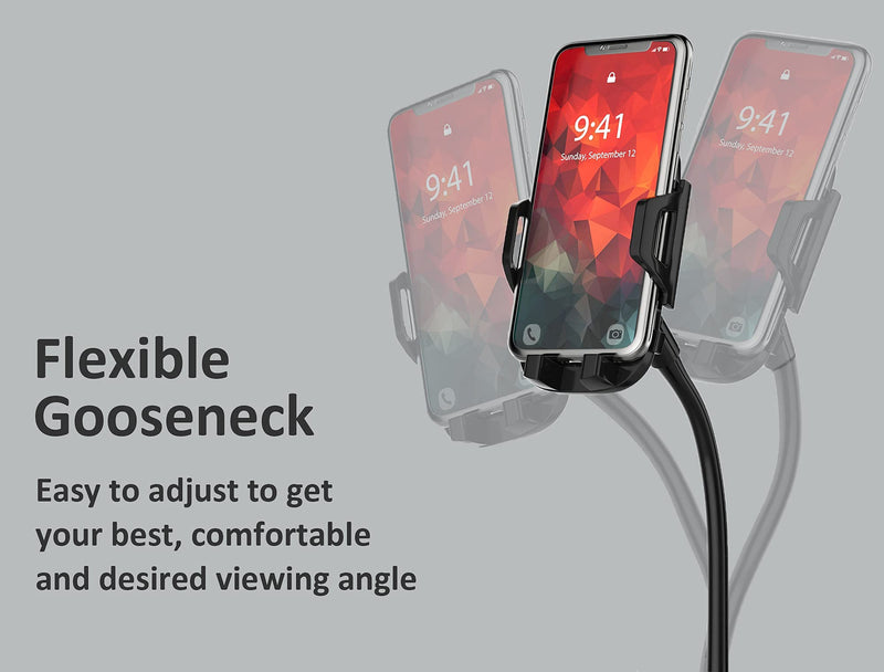 Dual Phone Holder for Car Cup Holder – Long Flexible Neck, 360° Rotatable Car Phone Mount - Adjustable Cell Cup Holder, Universal Size Fits 2 iPhone, Samsung, GPS and More (Cradle) Cradle Holders