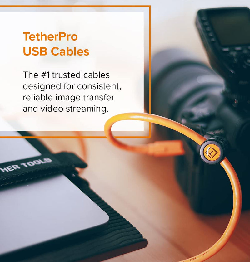 Tether Tools TetherPro USB 3.0 to USB Female Active Extension Cable | Fast Transfer Between Camera and Computer | High Visibility Orange | 16 Feet (5 m) | Fast Reliable Data Transfer