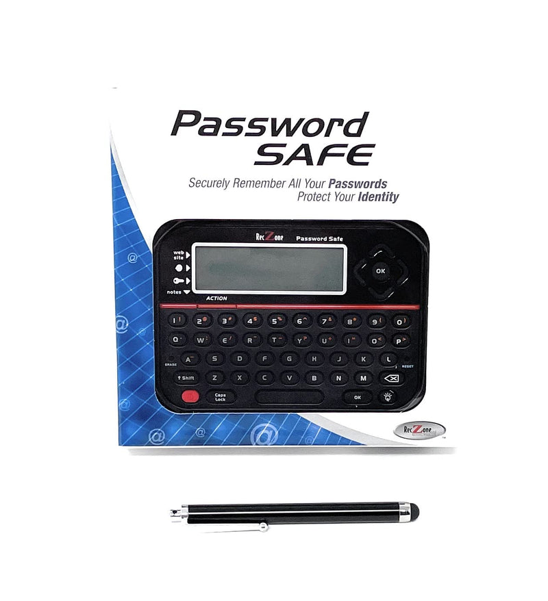 Password Safe Electronic Storage Organizer Keeper Device and Stylus Bundle
