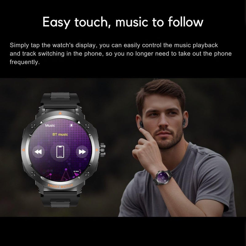 2-in-1 Smartwatch with Earbuds - Zinc Alloy Bezel, 1.46" Round Display, Bluetooth Call Function, Music Playback, NFC, Multiple Sports Modes, Fitness Tracking, Compatible with iPhone Android Smartphone