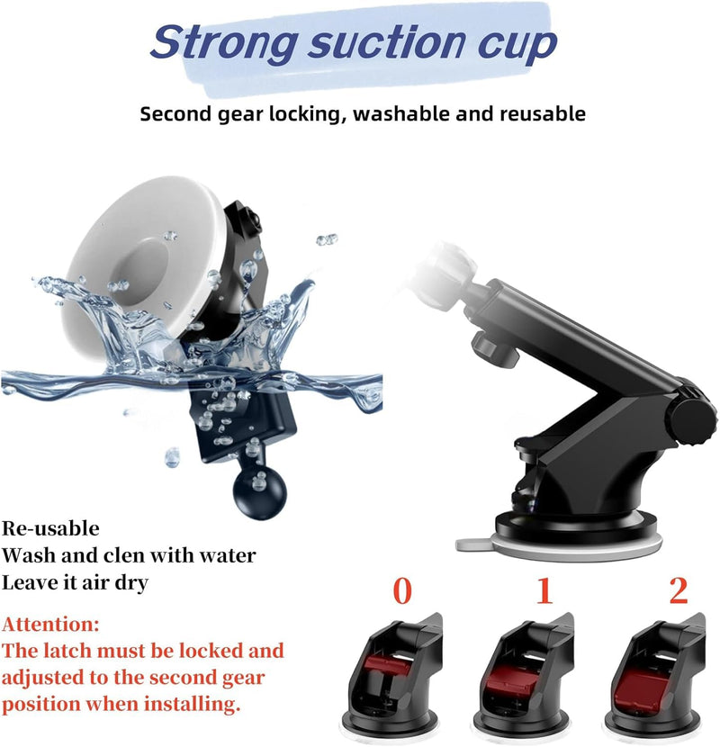 [AUSTRALIA] - Flexible Dashboard Suction Cup Bracket Mount for Carplay Screen Monitor, Compatible with Most 7Inch 9Inch 9.3 Inch 10.26 Inch Portable Monitor Cell Phone Windshield Suction Cup Mount Holes Bracket 