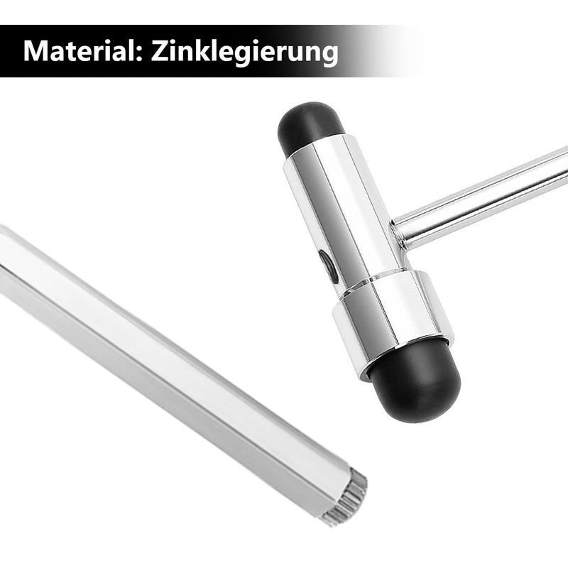 Neurological Reflex Hammer 18 cm with Built-in Brush and Needle, Massage Hammer Zinc Alloy, Medical Reflex Hammer for Reflex Tests, Black