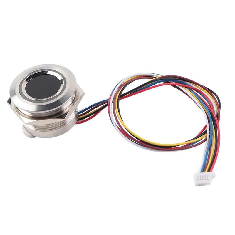 Fingerprint Identification Module, R503 Circular Capacitive Fingerprint Identification Module with 2-Color Ring Indicator Light for Access Control/Help Desk/Security Box