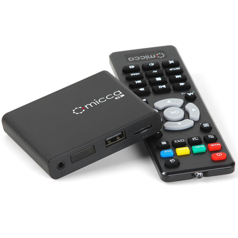 [AUSTRALIA] - Micca G3 2K Quad-HD Digital Media Player for USB Drives and MicroSD Cards, Digital Signage, H.265/HEVC H.264/AVC MP4 MKV Videos MP3 Music JPG Photos, 4K HDMI, Analog AV, Auto Play and Resume Speck G3 QHD 