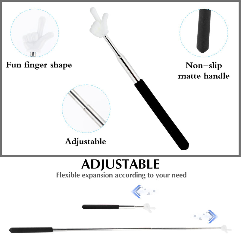 Telescopic Teacher Pointer Extendable Pointer Stick for Classroom Retractable Hand Pointer Finger Pointer Stick Mini Classroom Pointer for Elementary School Kindergarten Teacher(Black) Black