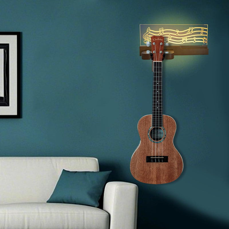 [AUSTRALIA] - ArtBeek Guitar Stand Wall Mount, Solid Wood Guitar Holder Hanger Shelf with Pick Organizer for Electric Bass Ukulele Gift for Music Guitar Players Guitarist 
