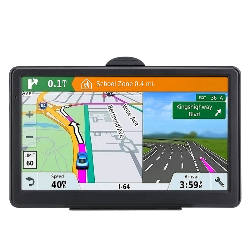 7" Car GPS,2026 NA Lifetime Free Map,256MB+16GB Voice Speed Red Light Alert | 3D Nav Maps, Multi-Language Voice Broadcast, Data-Free Offline Nav, Truck Restriction Alert, Sensitive Capacitive Touchscreen