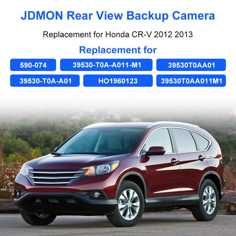 JDMON Backup Camera Replacement for Honda CR-V CRV 2012 2013 | Reverse Rear Park Assist Back up Camera Replacement for 590-074 HO1960123 39530-T0A-A01