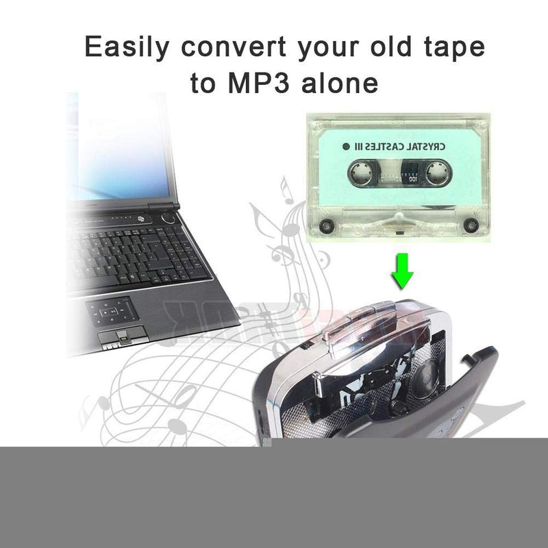 [AUSTRALIA] - Cassette to MP3 Converter Stereo USB Cassette Digital Tape MP3 with Headphones for Computer, Speaker, Transfer to Mobile Phone, for iPod, etc. 
