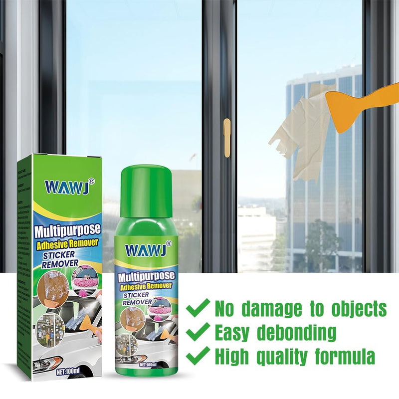 WAWJ® Label Remover, Multi-Purpose Adhesive Remover and Abrasion-Resistant Cleaner with Scraper, Quickly Removes Stubborn Labels, Adhesive Residues and Stickers from All Smooth Surfaces