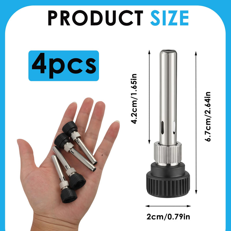 4 Pieces Immersion Sleeve 1/2 Inch Thread, Stainless Steel Protection Tube for Temperature Sensors, 67 mm Length, 6 mm Inner Diameter, 8 mm Outer Diameter Thermowell for Sensors in Solar, Water