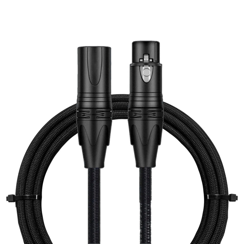 [AUSTRALIA] - XLR Cable, Male to Female Audio Cables 25ft 1 Packs, Noise-Canceling, Premium Balanced Microphone Patch Cords 3-pin XLR Mic Cables Oxygen-Free Copper (OFC) Mic Cord for Speaker, Mixer, Studio 25 Feet-1Pack-Black 