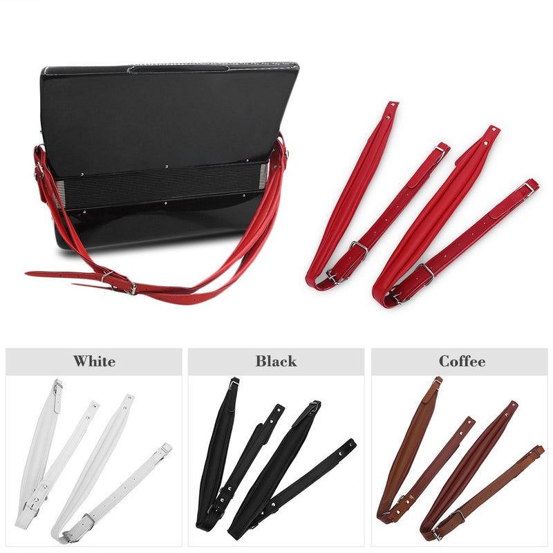 [AUSTRALIA] - Accordion Straps, Adjustable Accordion PU Leather Belts Buckle 16-120 Bass Comfortable Padded Shoulder Harness Replacement Thickened Synthetic Padding Artificial Musical Instrument Accessories(black) 