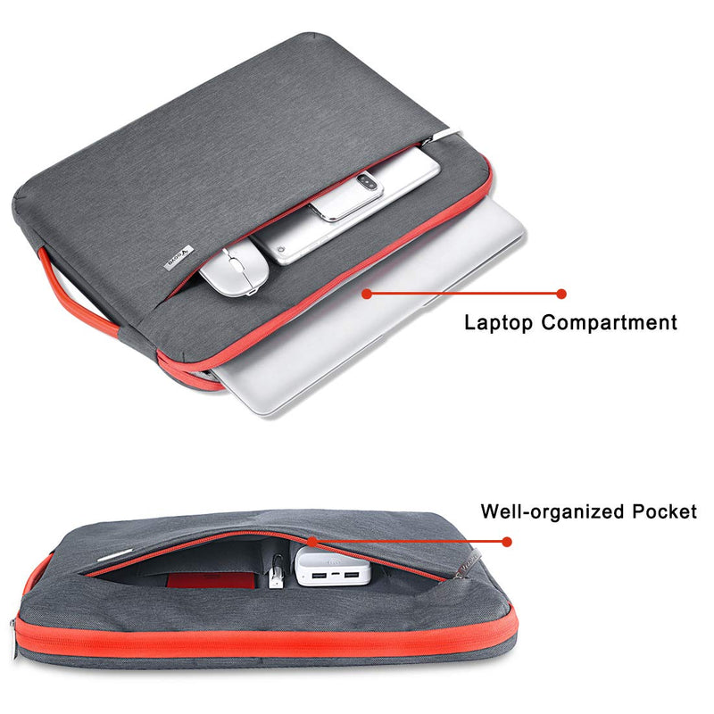 Voova Laptop Sleeve Case 15.6 16 Inch, 360° Protective Computer Carrying Bag Cover Compatible with MacBook Pro/Max 16 M3 M2 M1 2023-2019,Dell XPS 15,15-16" Hp Lenovo Acer Asus with Organizers,Grey 15.6-16 Inch Grey