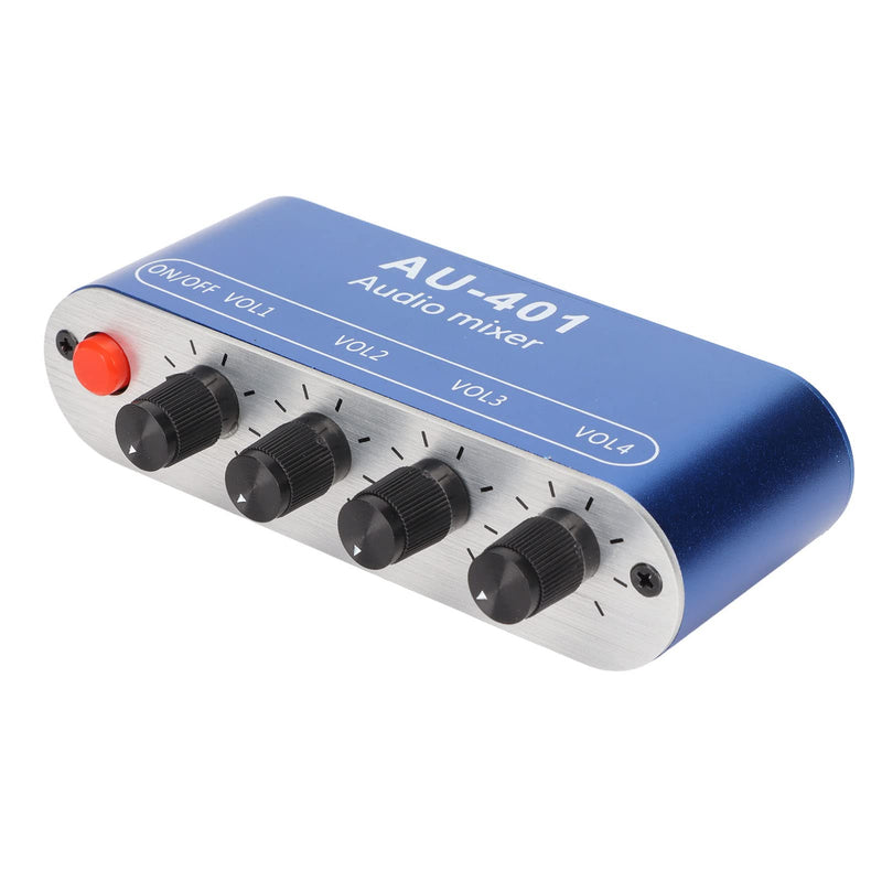 [AUSTRALIA] - Mini Audio Mixer, 4 Channel Line Mixer with 3.5mm Stereo Jack, 4 Input 1 Stereo Output & Volume Adjustment, DC 5V-12V Stereo Mixer for PC, Phone, Laptop, Headphone, Small Clubs or Bars 