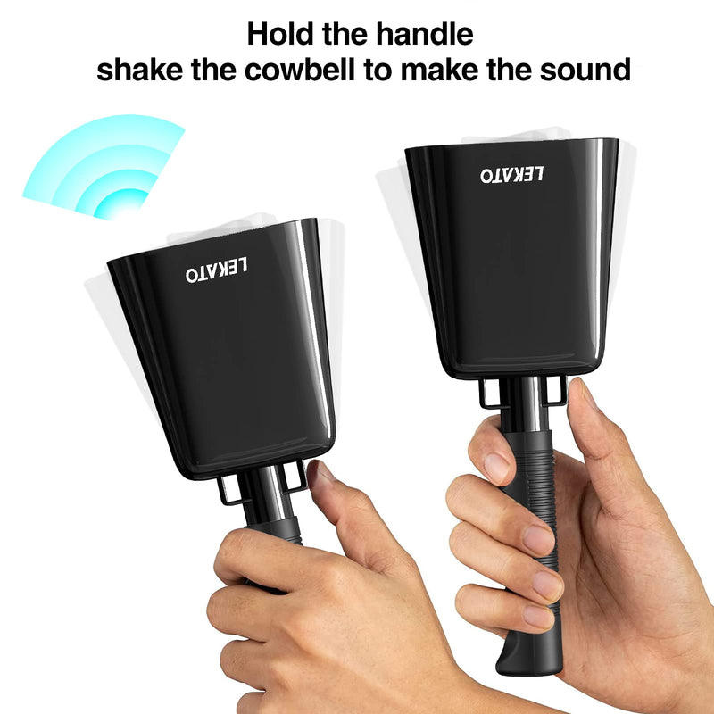 Cowbell Noise Makers with Handle, Cowbell for Sporting Events 8 Inch Cheering Steel Cow Bell for Football Games,Party, Concert, Graduation, School, Farm Ranch(Black) Black
