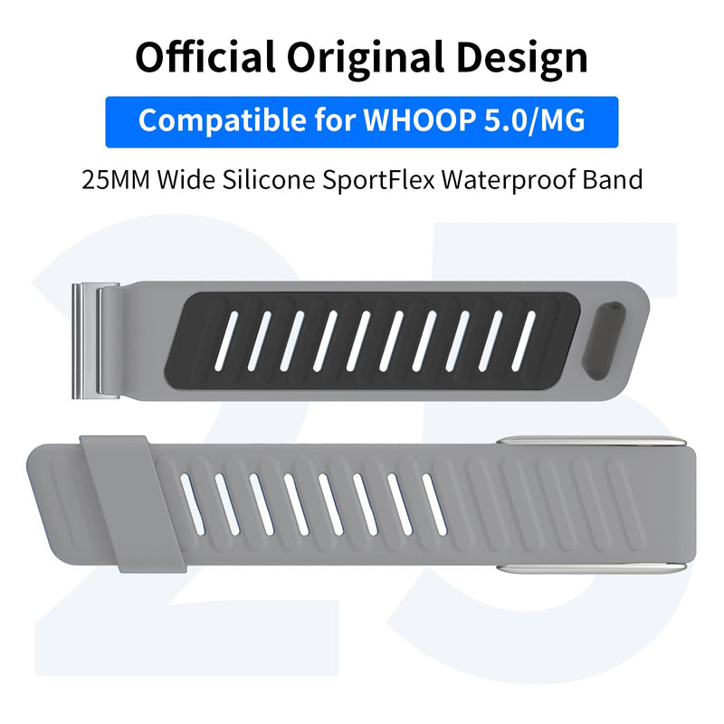 3 Pack Silicone SportFlex Bands Compatible with WHOOP 5.0/MG Band for Men Women - Soft, Breathable & Comfortable, Adjustable Waterproof Replacement Wristbands Straps- Not Compatible with Gen 4 Black Gray/Dark Blue Light Blue/Gray Black For Whoop Mg