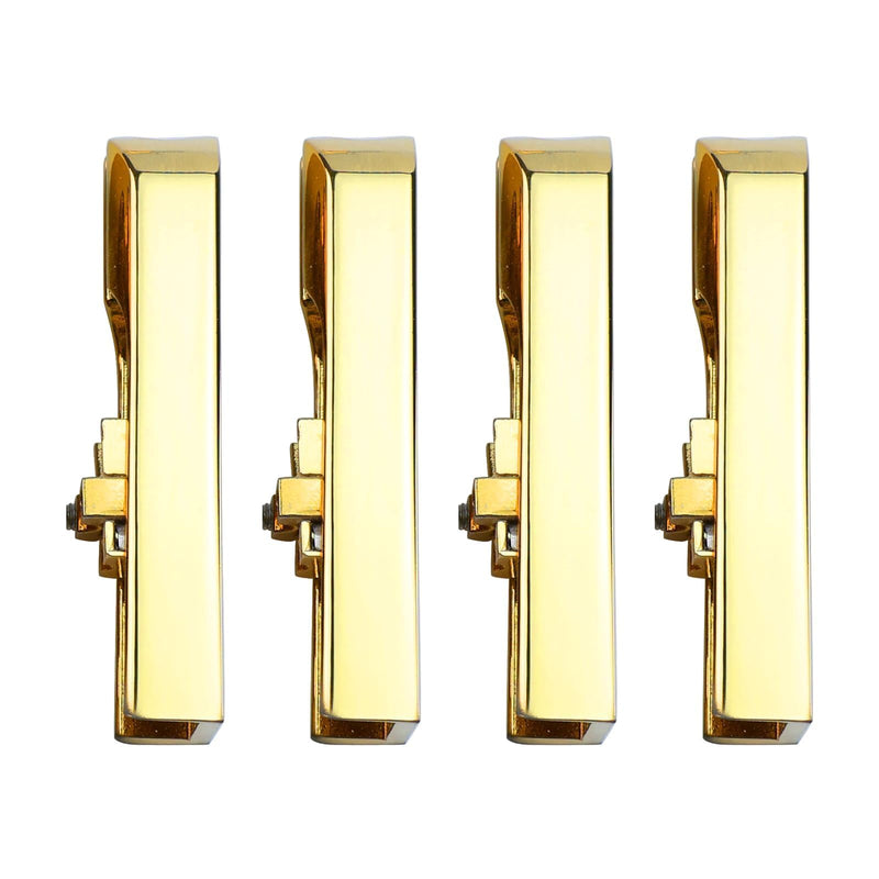 Bass Guitar Bridge with Zinc ALloy Saddle Base Individual Single String Fixed Bridge for 4 String Electric Bass Replacement Parts（Gold） 4PCS Gold