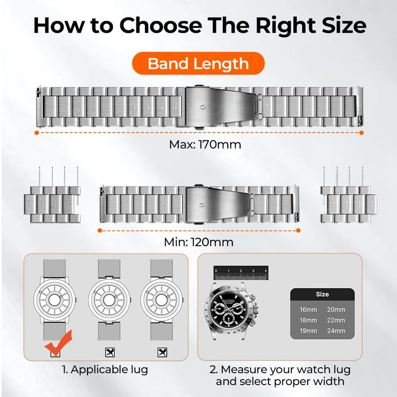 Universal Titanium Quick Release Watch Band with 16mm 18mm 20mm 22mm Lug Width, Adjustable Titanium Metal Strap for Samsung Galaxy Watch 7/6/5/4/3, Garmin Venu 4 41mm/ Venu 2S for Men Women