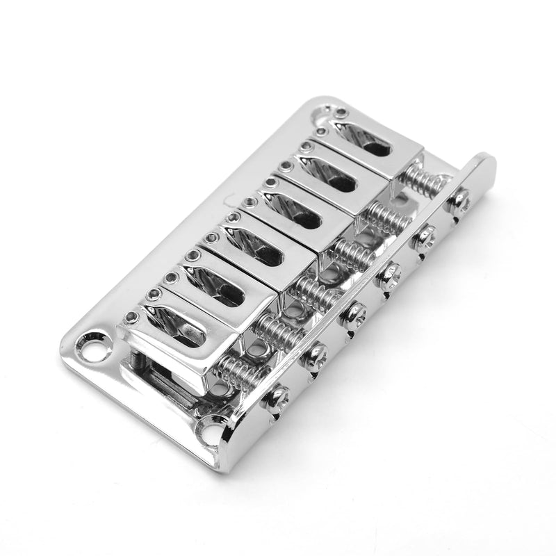 78mm Fixed Hardtail Bridge for 6 String Fender Strat Tele Electric Guitar (Chrome) Chrome