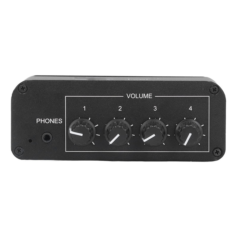 4 Channel Stereo Sound Mixer, Stereo Channel Mini Audio Mixer with Ultra Low Noise, Input and Output, Separate Volume Controls for Headphones