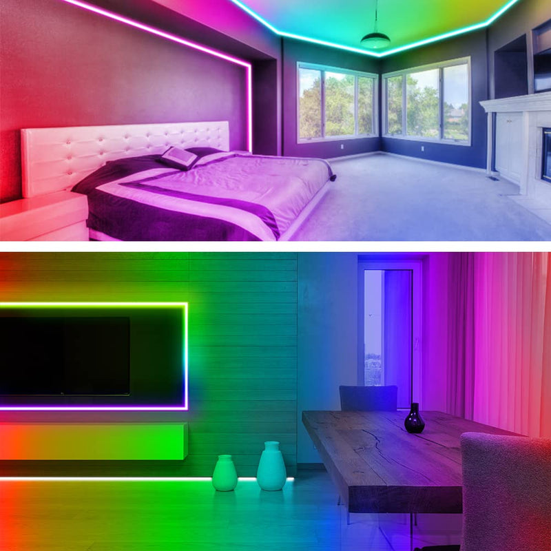 Battery Powered Led Strip Lights 25 ft, LED Lights for Bedroom Battery Operated Color Changing Lights Music Sync App Remote Control RGB USB Led Lights for TV, Room, Rope Lights 25ft