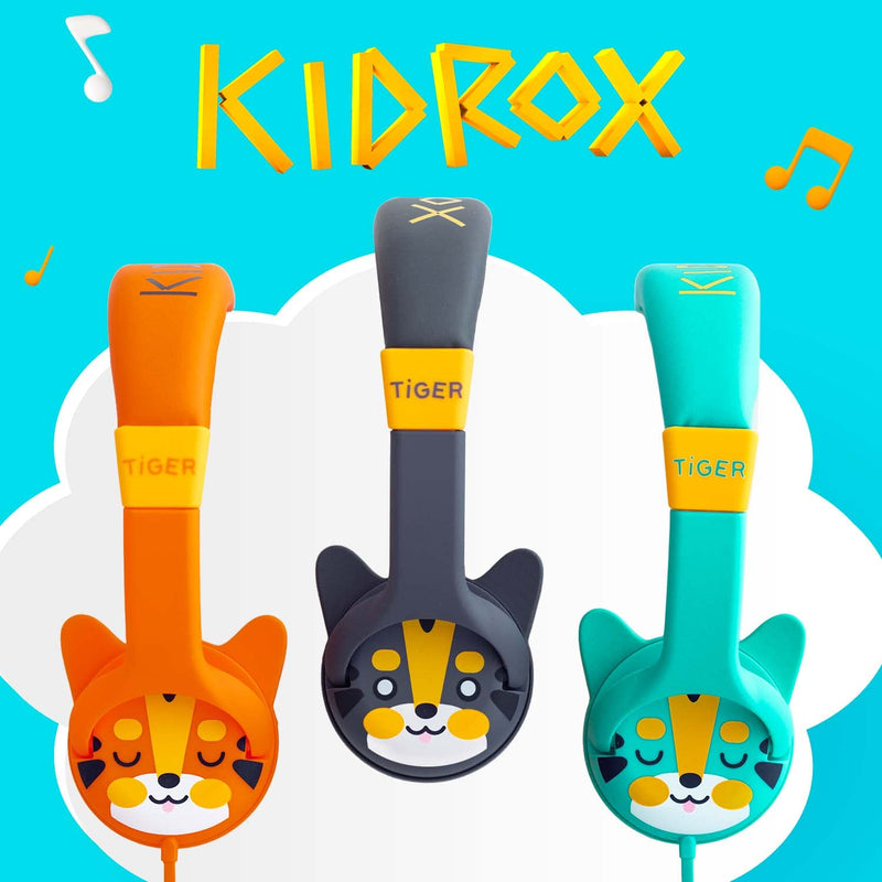 Kidrox Save 17% on Toddler Headphones for 2 + Year Old – Kids Headphones Wired for School, Infant Headphones for Girls, Headphones for Boys Orange and Turquoise Set