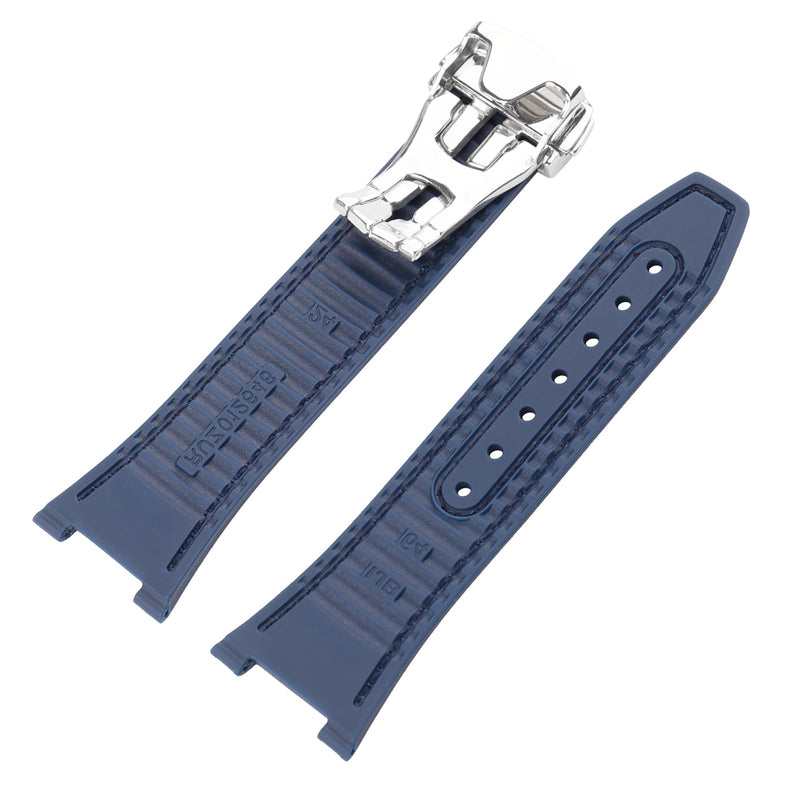 Watch Bands Compatible Fit for Omega Constellation Automatic Dial | 24mm*14mm Leather Watch Straps Replacement Wirstband Bracelet For Men and Women Navy Blue