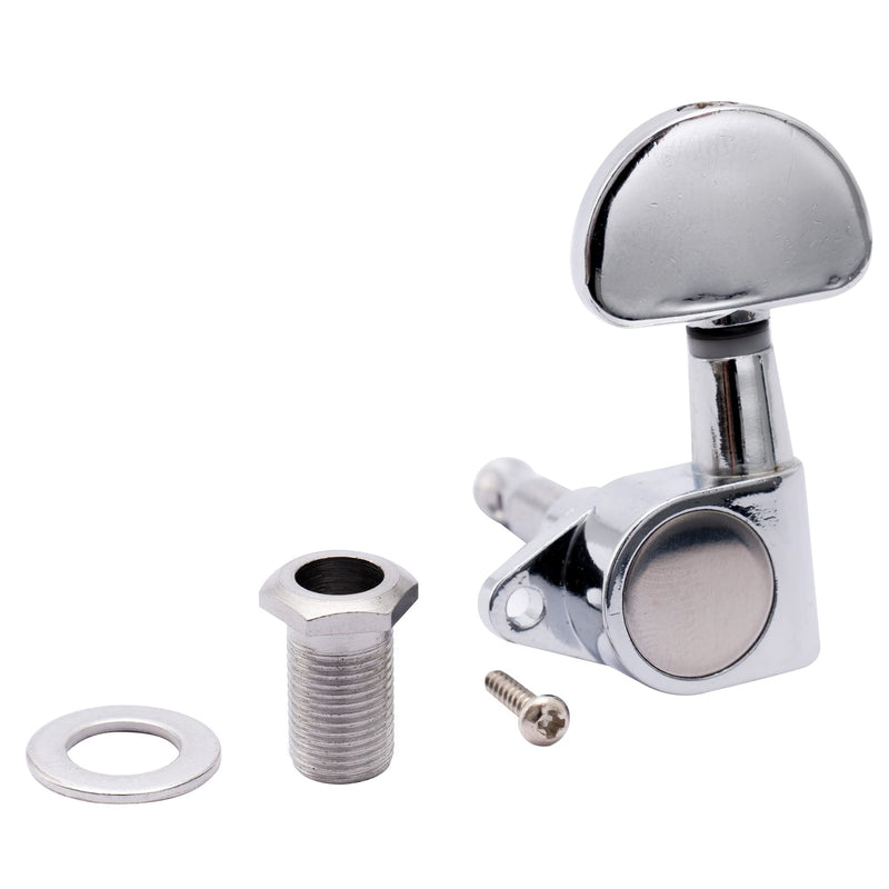 Musiclily Pro 10mm Guitar Tuner Bushings and 14mm Washers for Modern Electric Guitar Sealed Tuning Pegs Machine Heads, Chrome (Set of 6)