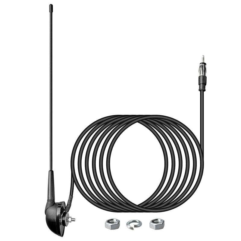 Anina 16 Inch AM/FM Universal Top/Side Mount Antenna for Vehicle Truck Boat ATV UTV RV Motorcycle, 16" Car Radio Aerial Replacement Mast w/Mount Base and Extension Cable for Stereo Receiver Head Unit