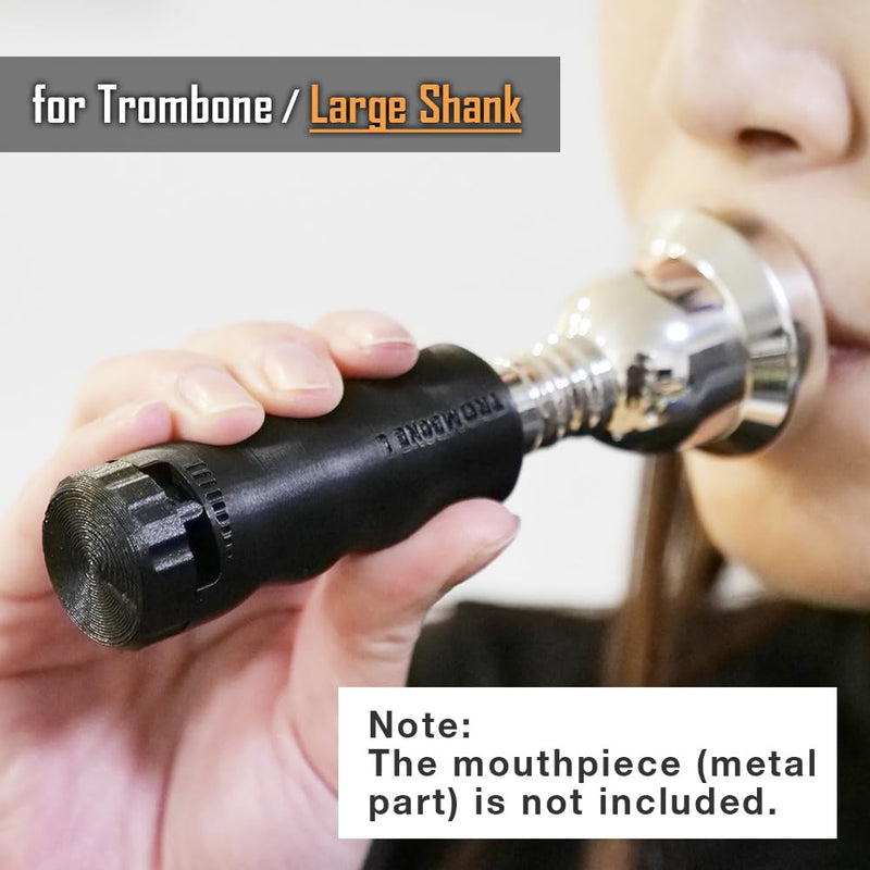 Trombone Mouthpiece Buzzing Practice Tool – Anywhere Practice & Warm-up – Large Shank for Trombone & Euphonium – BRASS BUZZ TRAINER (Blue) Blue