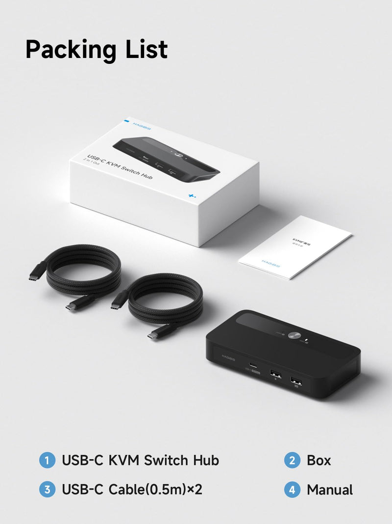 [AUSTRALIA] - Hagibis KVM Switch 1 Monitor 2 Computers with 100W PD, 4K@120Hz HDMI, USB-C KVM Switcher Hub Sharing Monitor Keyboard Mouse Printer Scanner for Switch2 macOS Windows Linux 